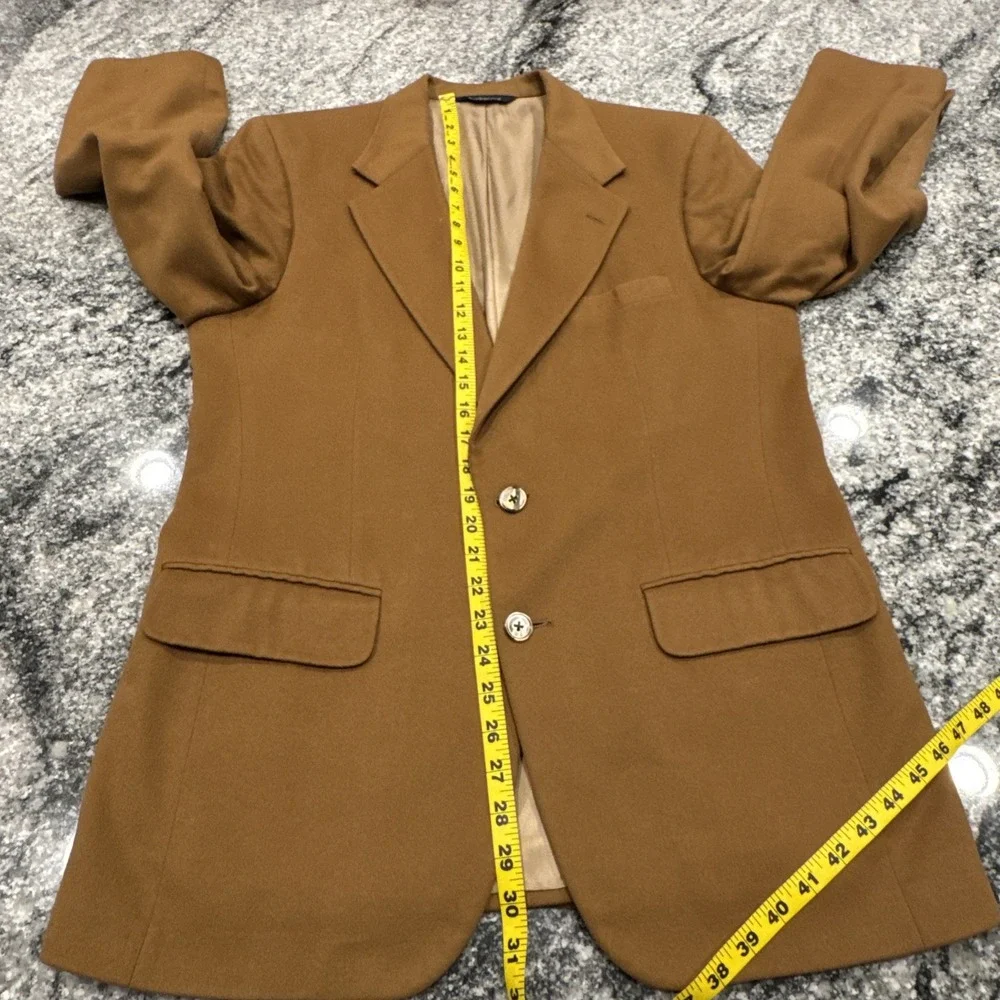 Vintage Burberrys 100% Cashmere‎ Camel Brown Sport Coat Blazer Jacket Men's 42R